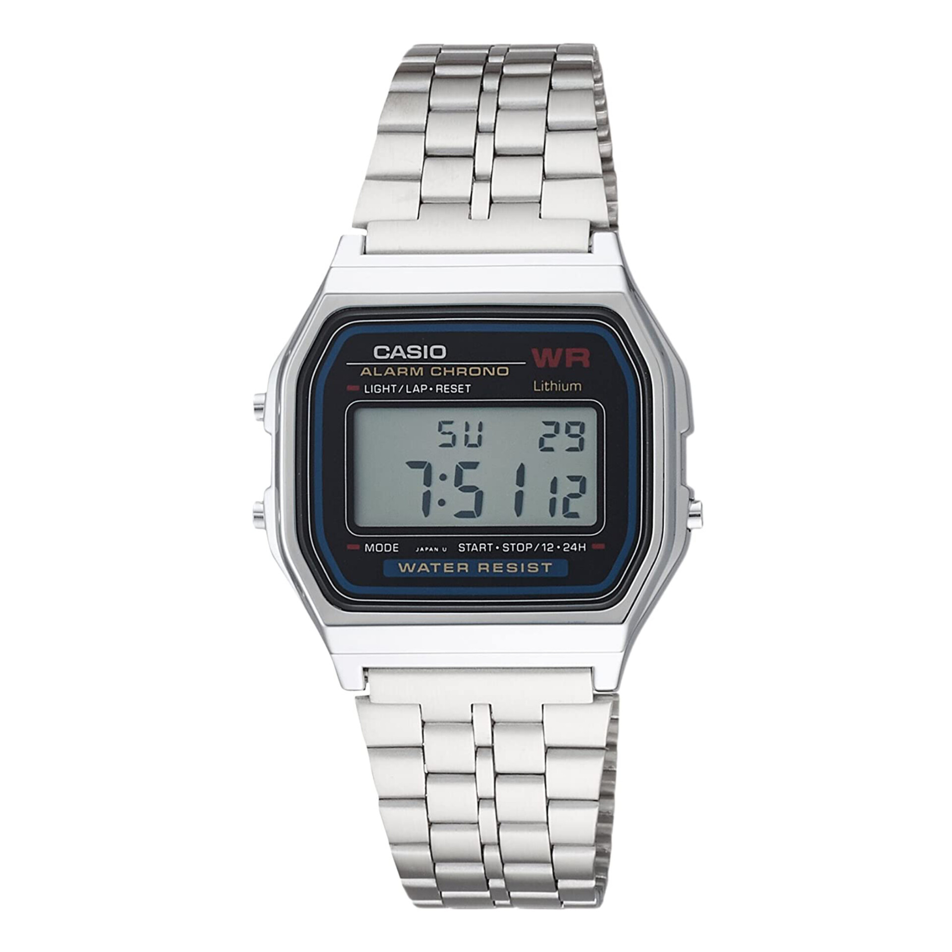 ساعت دیجیتال Casio A159WA-N1D با بند استیل نقره‌ای
