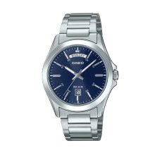 ساعت مچی مردانه کاسیو با صفحه آبی و بند استیل مدل Casio-MTP-1370D-2A2